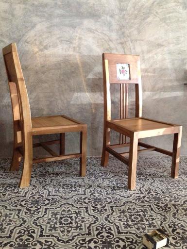 Teak chair with ceramic decor by brass Item code TC002 Teak chair with ceramic decor by brass Item code TC002
