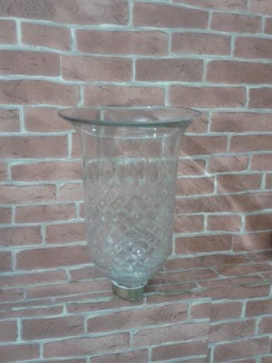 Lamp Shade Item code LS001 cut glass size H:230 mm wide 163 mm hole on top 46 mm. Lamp Shade Item code LS001 cut glass size H:230 mm wide 163 mm hole on top 46 mm.