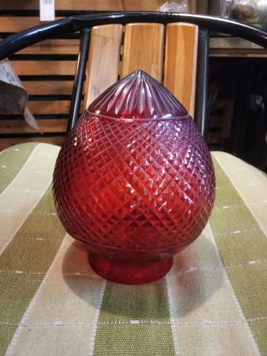 Lamp Shade cut glass red color Item Code LS050R size 5.5'' hole 79 mm. high 135 mm. Lamp Shade cut glass red color Item Code LS050R size 5.5'' hole 79 mm. high 135 mm.